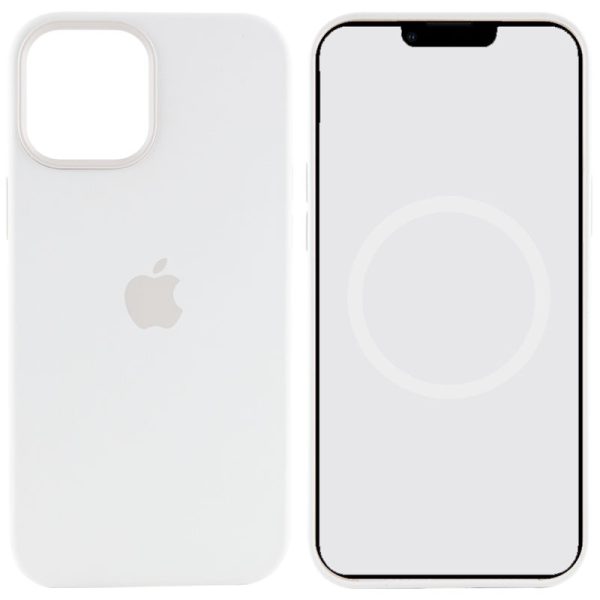 Чохол для iPhone 12 Pro Max Білий Silicone case full with Magsafe and Animation