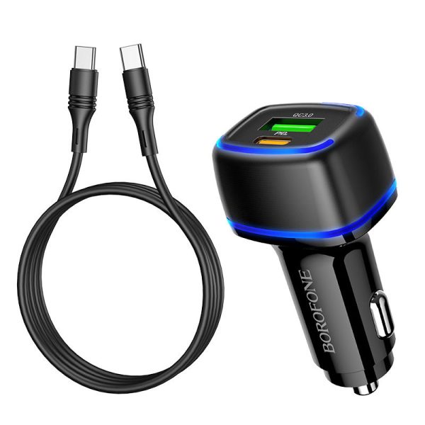АЗП Borofone BZ14A PD20W+QC3.0 (1Type-C/1USB/3A) + Type-C to Type-C - Зображення 3