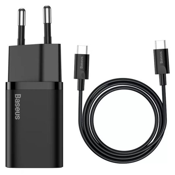 Зарядний пристрій Baseus Super Si Quick Charger 1C 25W + Cable Type-C to Type-C 3A (1m) (TZCCSUP-L)