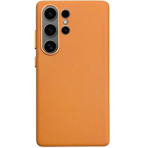Шкіряний чохол для Samsung Galaxy S25 Ultra Помаранчевий Leather Case