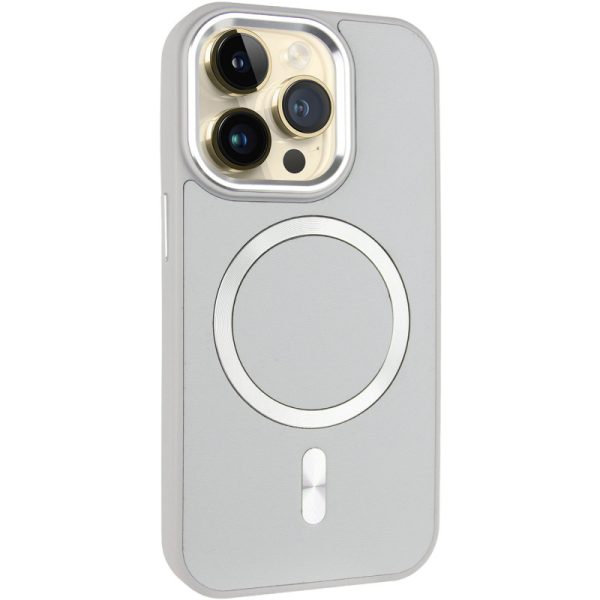 Шкіряний чохол для Apple iPhone 12 Pro Max Сірий SnapCase with MagSafe