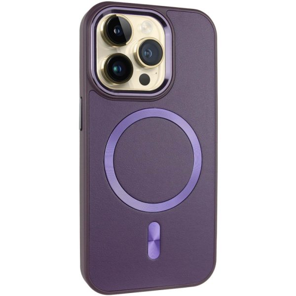 Шкіряний чохол для Apple iPhone 14 Pro Max Фіолетовий SnapCase with MagSafe
