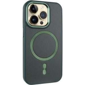 Шкіряний чохол для Apple iPhone 14 Pro Max Зелений SnapCase with MagSafe