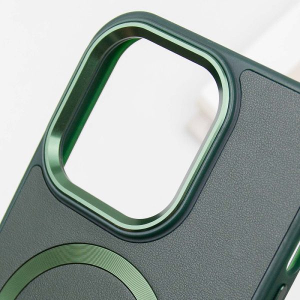 Шкіряний чохол для Apple iPhone 14 Pro Max Зелений SnapCase with MagSafe - Зображення 6