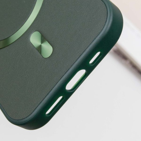Шкіряний чохол для Apple iPhone 14 Pro Max Зелений SnapCase with MagSafe - Зображення 7