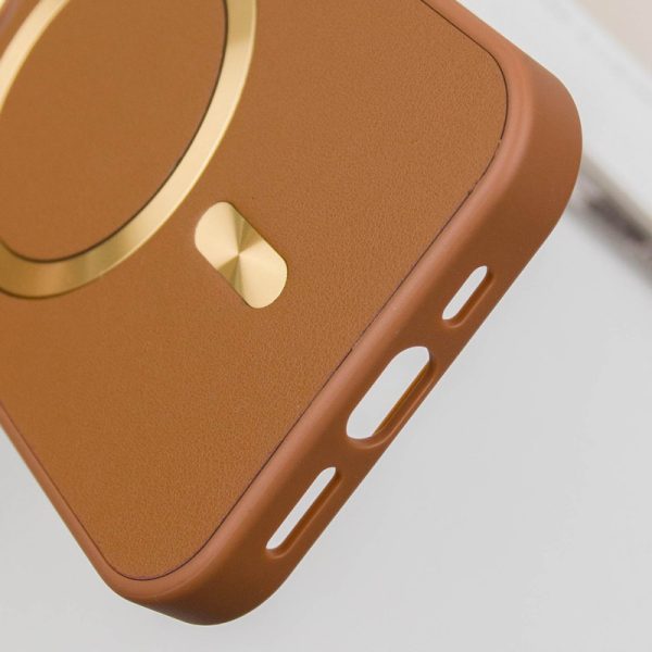 Шкіряний чохол для Apple iPhone 15 Pro Max Коричневий SnapCase with MagSafe - Зображення 8