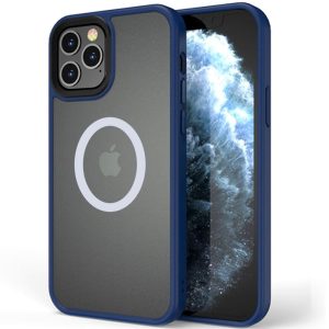 Чохол для iPhone 13 Pro Синій Metal Buttons with MagSafe