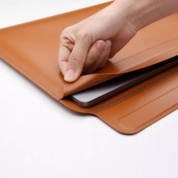 Чохол для ноутбука 13.3" з шутчної шкіри WIWU SKIN PRO Portable Stand Sleeve Коричневий - Зображення 2