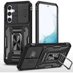 Ударостійкий чохол для Samsung Galaxy S22+ Чорний Camshield Army Ring