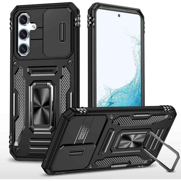 Ударостійкий чохол для Samsung Galaxy S22+ Чорний Camshield Army Ring