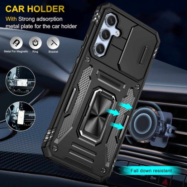 Ударостійкий чохол для Samsung Galaxy S22+ Чорний Camshield Army Ring - Зображення 2