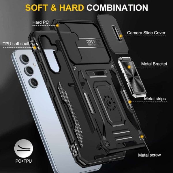 Ударостійкий чохол для Samsung Galaxy S22+ Чорний Camshield Army Ring - Зображення 3