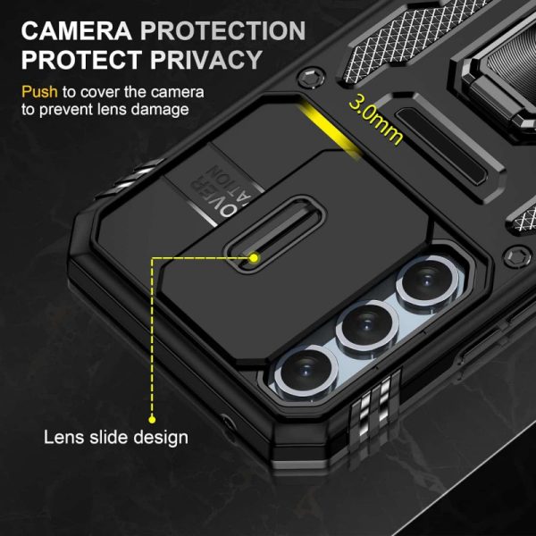 Ударостійкий чохол для Samsung Galaxy S22+ Чорний Camshield Army Ring - Зображення 4