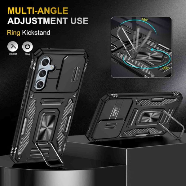 Ударостійкий чохол для Samsung Galaxy S22+ Чорний Camshield Army Ring - Зображення 5