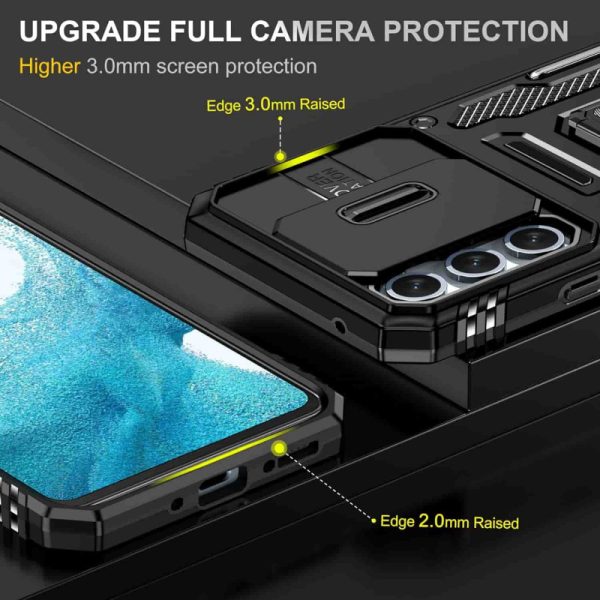Ударостійкий чохол для Samsung Galaxy S22+ Чорний Camshield Army Ring - Зображення 6
