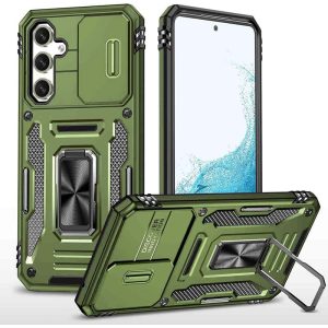 Ударостійкий чохол для Samsung Galaxy S22 Оливковий Camshield Army Ring