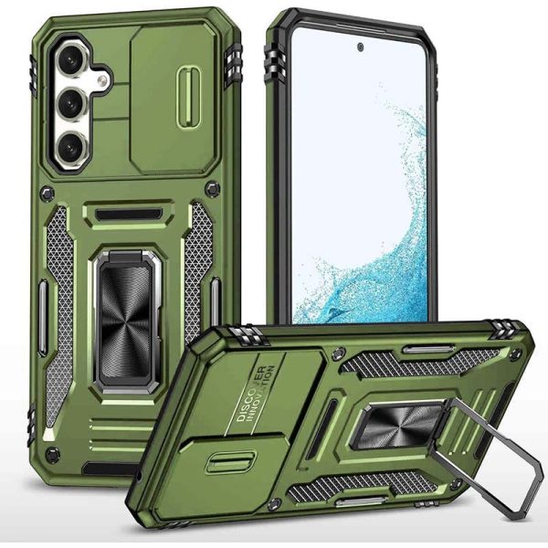 Ударостійкий чохол для Samsung Galaxy S22 Оливковий Camshield Army Ring