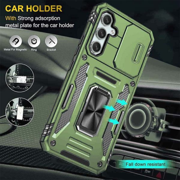 Ударостійкий чохол для Samsung Galaxy S22 Оливковий Camshield Army Ring - Зображення 2