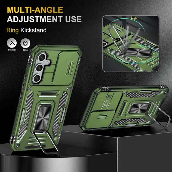 Ударостійкий чохол для Samsung Galaxy S22 Оливковий Camshield Army Ring - Зображення 3