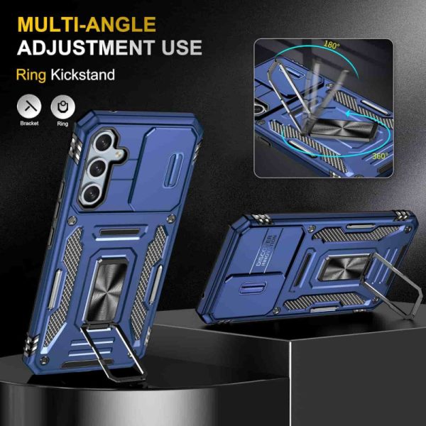 Ударостійкий чохол для Samsung Galaxy S22+ Синій Camshield Army Ring - Зображення 3