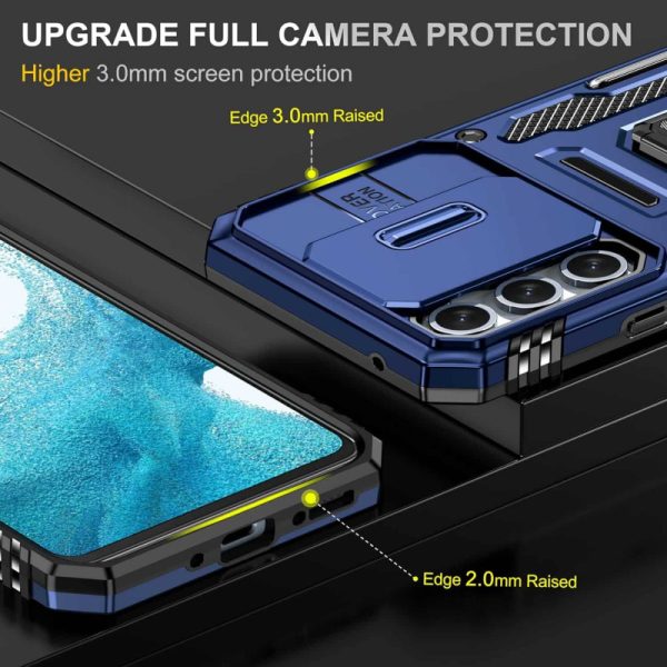 Ударостійкий чохол для Samsung Galaxy S22+ Синій Camshield Army Ring - Зображення 5