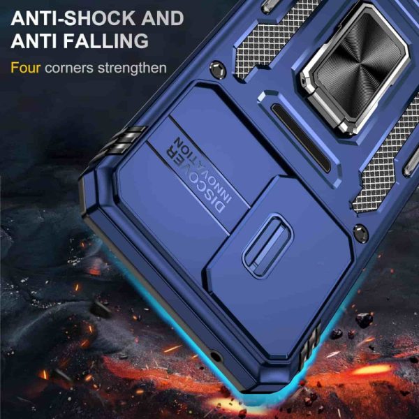 Ударостійкий чохол для Samsung Galaxy S22+ Синій Camshield Army Ring - Зображення 7