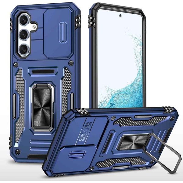 Ударостійкий чохол для Samsung Galaxy S22 Синій Camshield Army Ring