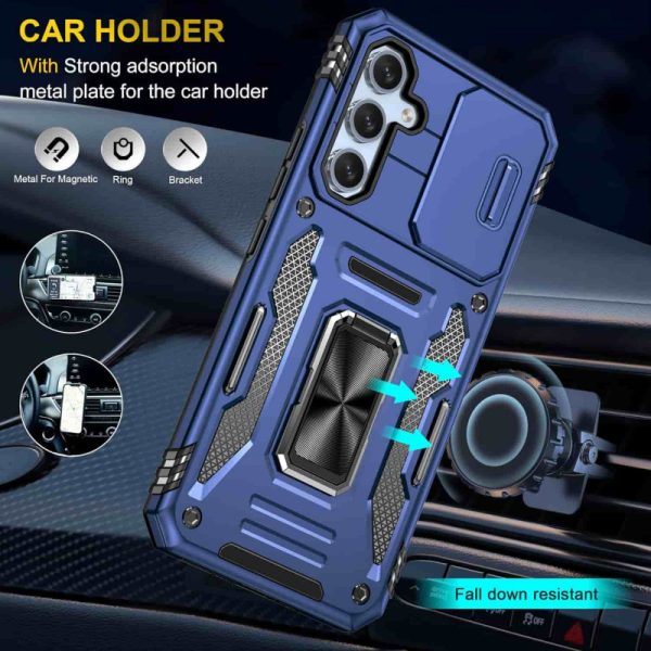 Ударостійкий чохол для Samsung Galaxy S22 Синій Camshield Army Ring - Зображення 2