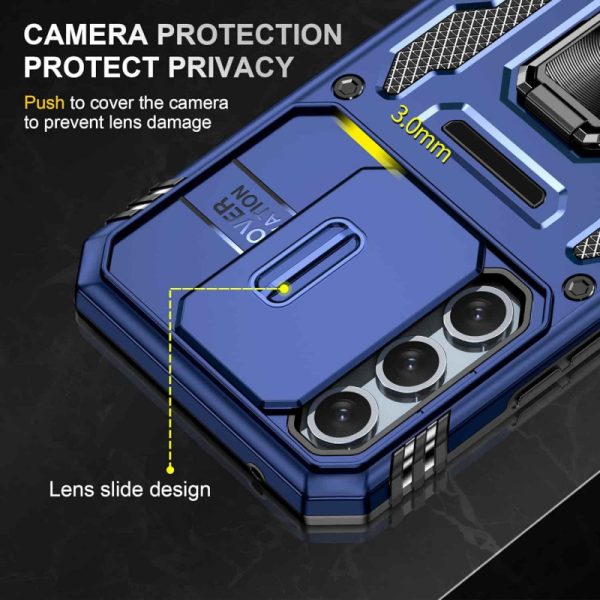 Ударостійкий чохол для Samsung Galaxy S22 Синій Camshield Army Ring - Зображення 6