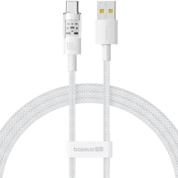 Дата кабель Baseus Gem Fast Charging USB to Type-C 100W (1m) (P10373002211) Білий