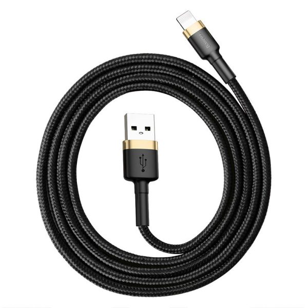 Дата кабель Baseus Cafule Lightning Cable 2.4A 1м (CALKLF-B) Чорний - Зображення 2