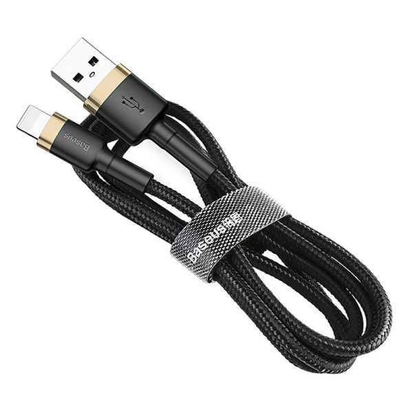 Дата кабель Baseus Cafule Lightning Cable 2.4A 1м (CALKLF-B) Чорний - Зображення 3