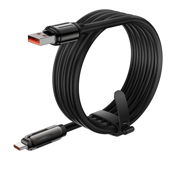 Дата кабель Hoco U136 Prize USB to Type-C 5A (1.2m) Чорний - Зображення 4