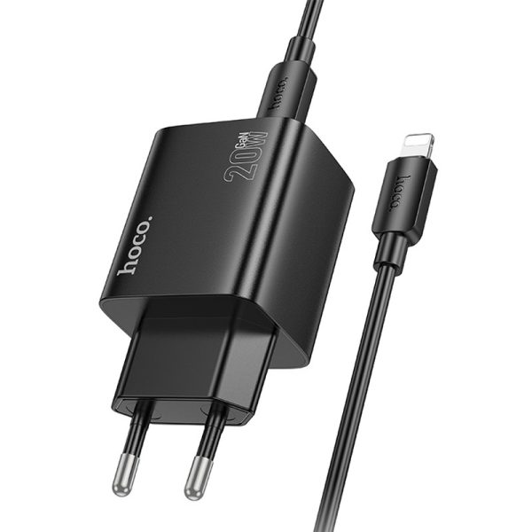 Зарядний пристрій Hoco N55 Fundador PD20W four-port (2USB-A/2C) + кабель Type-C to Lightning Чорний - Зображення 3