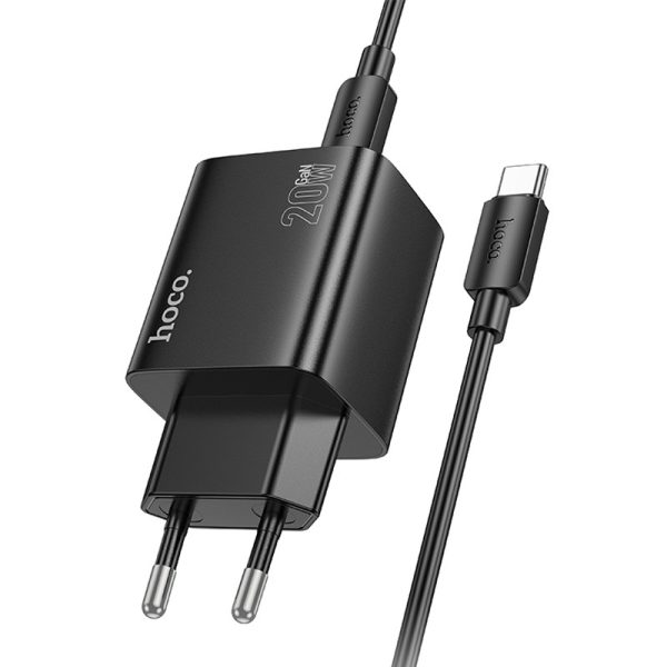 Зарядний пристрій Hoco N55 Fundador PD20W four-port (2USB-A/2C) + кабель Type-C to Type-C Чорний - Зображення 3