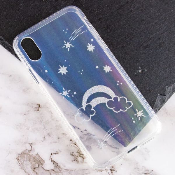 TPU+Glass чохол для Apple iPhone XS Max Райдуга Aurora Space - Зображення 2