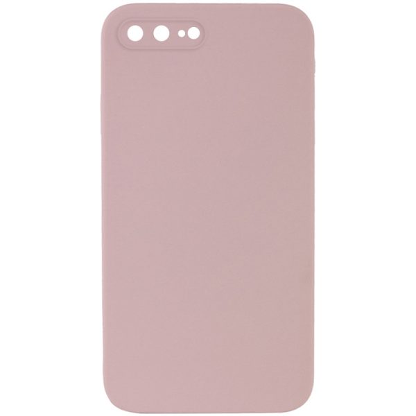 Silicone Case Square Full Camera Protective NOLOGO для Apple iPhone 7 plus / 8 plus Рожевий