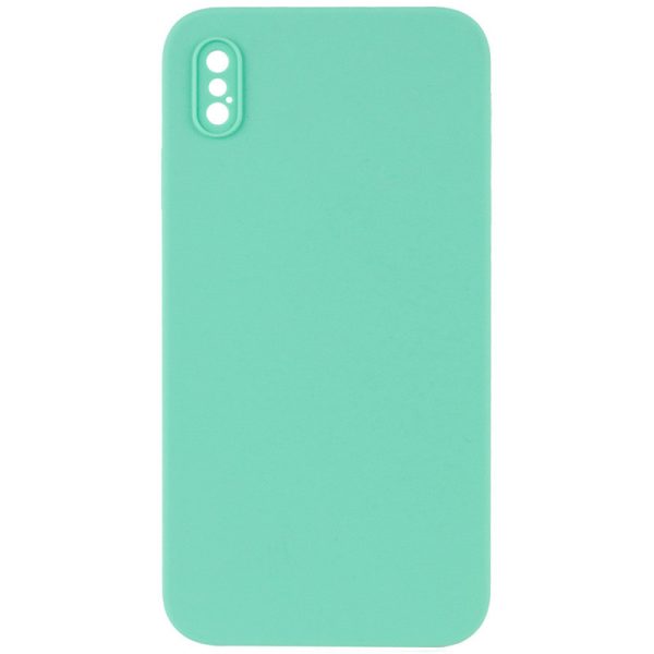 Silicone Case Square Full Camera Protective NOLOGO для Apple iPhone X / XS Бірюзовий