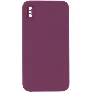 Silicone Case Square Full Camera Protective NOLOGO для Apple iPhone X / XS Бордовий