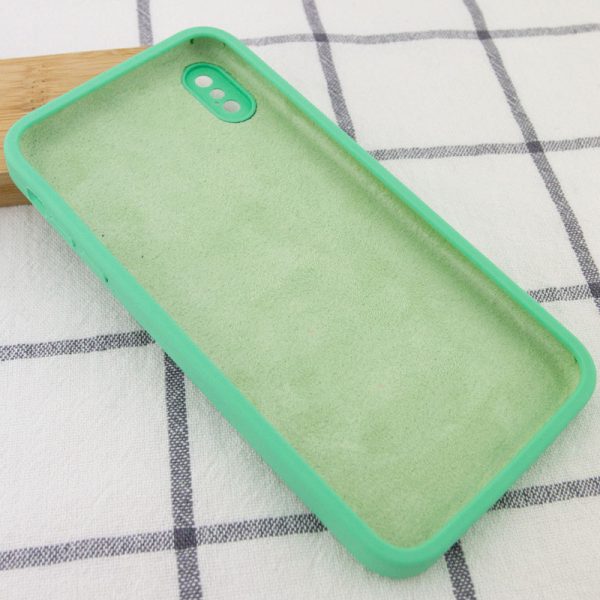 Silicone Case Square Full Camera Protective NOLOGO для Apple iPhone X / XS Зелений - Зображення 3