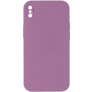 Silicone Case Square Full Camera Protective NOLOGO для Apple iPhone X / XS Ліловий