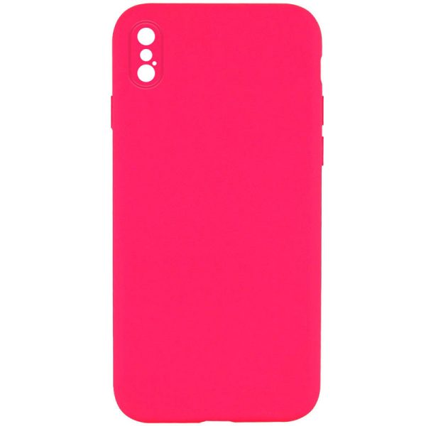 Silicone Case Square Full Camera Protective NOLOGO для Apple iPhone X / XS Рожевий