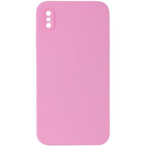 Silicone Case Square Full Camera Protective NOLOGO для Apple iPhone X / XS Рожевий
