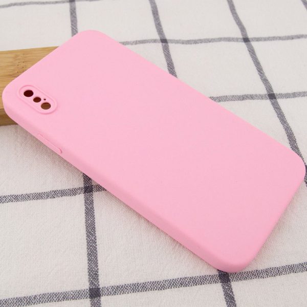 Silicone Case Square Full Camera Protective NOLOGO для Apple iPhone X / XS Рожевий - Зображення 2