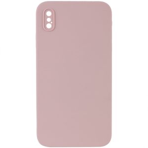 Silicone Case Square Full Camera Protective NOLOGO для Apple iPhone X / XS Рожевий