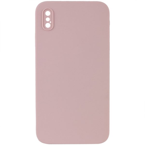 Silicone Case Square Full Camera Protective NOLOGO для Apple iPhone X / XS Рожевий