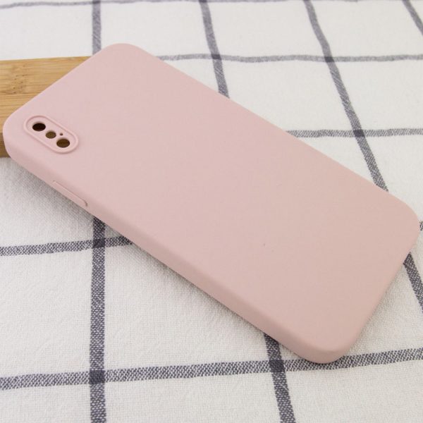 Silicone Case Square Full Camera Protective NOLOGO для Apple iPhone X / XS Рожевий - Зображення 2