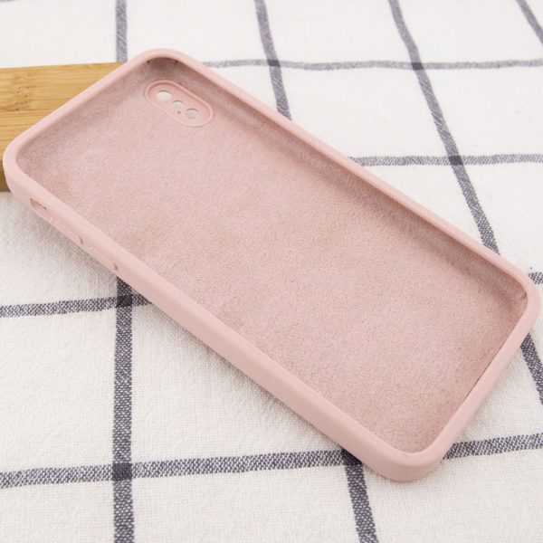Silicone Case Square Full Camera Protective NOLOGO для Apple iPhone X / XS Рожевий - Зображення 3