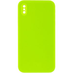 Silicone Case Square Full Camera Protective NOLOGO для Apple iPhone X / XS Салатовий