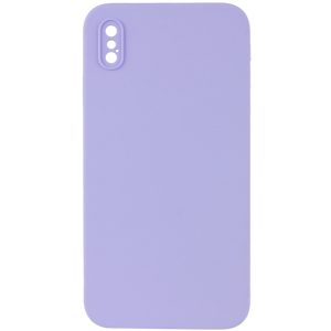 Silicone Case Square Full Camera Protective NOLOGO для Apple iPhone X / XS Бузковий